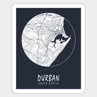 Durban, South Africa City Map - Full Moon Magnet